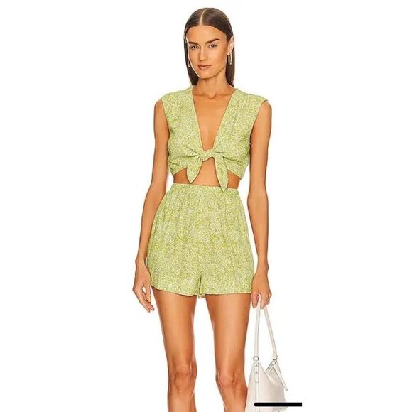 Revolve x Anna Nata Erin Short and Shannon Top in Celery Sz. XS - Picture 1 of 6